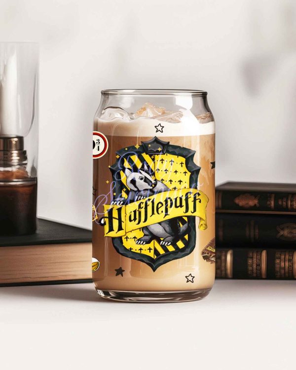 HP Hogwarts house – 16oz Libbey Glass Can with Bamboo Lid