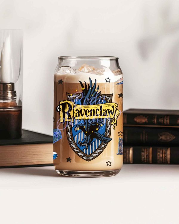 HP Hogwarts house – 16oz Libbey Glass Can with Bamboo Lid