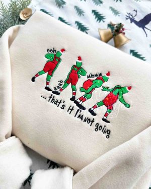 Grinch ooh aaah mhmm Christmas – Emboroidered Sweatshirt