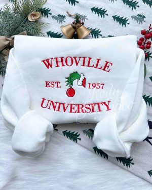 Whoville University Christmas – Emboroidered Sweatshirt