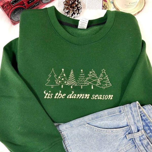 TS Tis The Damn Season Christmas – Emboroidered Sweatshirt