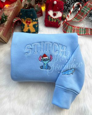 Stitch & Angel Christmas – Emboroidered Sweatshirt