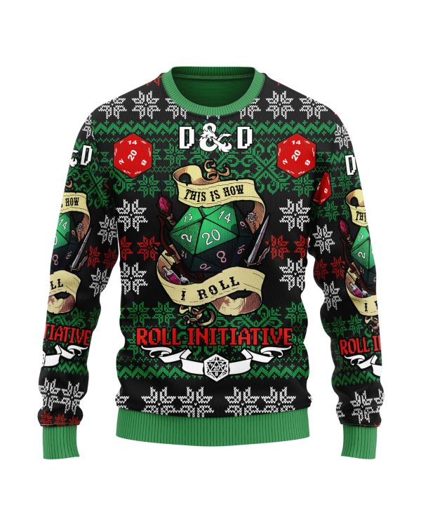 D&D This is how i roll – Ugly christmas sweatshirt