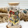 Hogwarts House Coffee  – 16oz Libbey Glass Can with Bamboo Lid