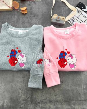 Spiderman and Gwen Kitty Version – Emboroidered Sweatshirt