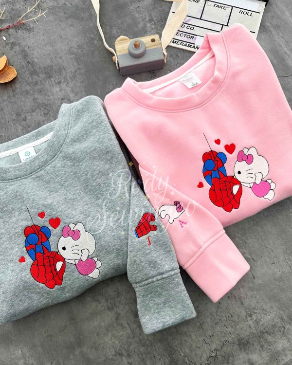 Spiderman and Gwen Kitty Version – Emboroidered Sweatshirt