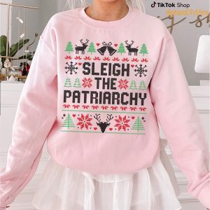 Sleigh The Patriarchy Women Right Christmas Sweatshirt – Hoodie