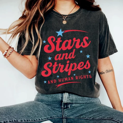 Star And Stripe And Women Right Shirt - Image 3