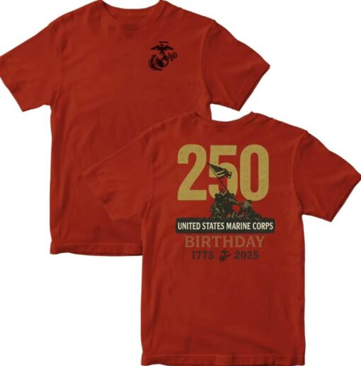 Marines 250th Birthday Shirt USMC - Image 3