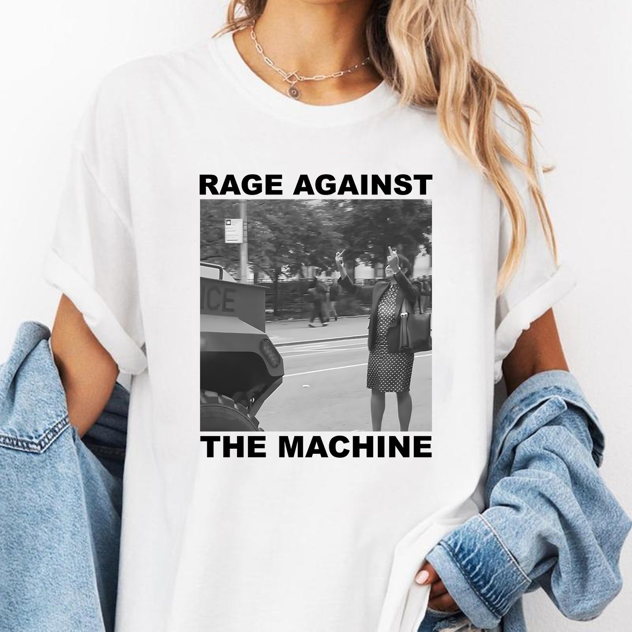 Rage Against The Machine NYC Dress Women F*ck ICE Shirt - Image 3