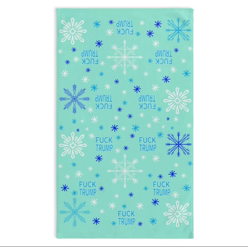 Snow F*ck Trump Christmas Hand Towel