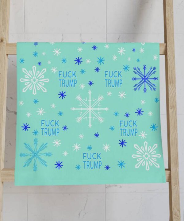 Snow F*ck Trump Christmas Hand Towel