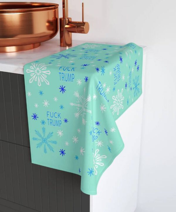 Snow F*ck Trump Christmas Hand Towel