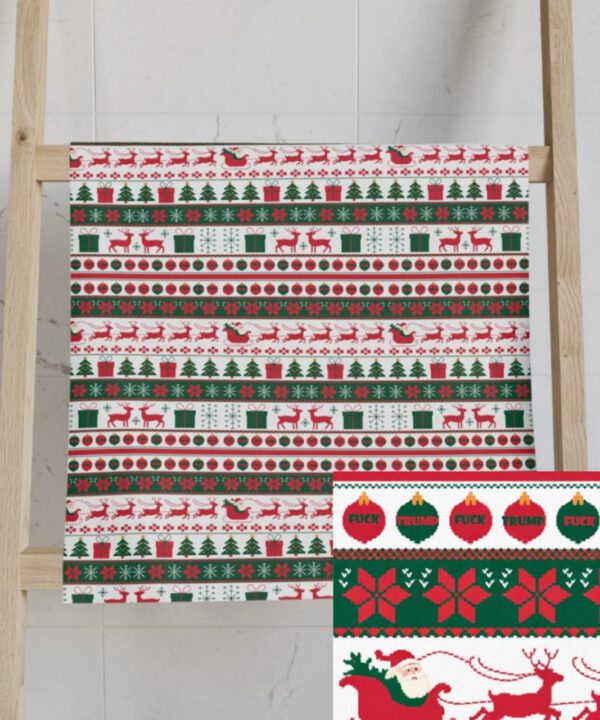 Xmas F*ck Trump Christmas Hand Towel