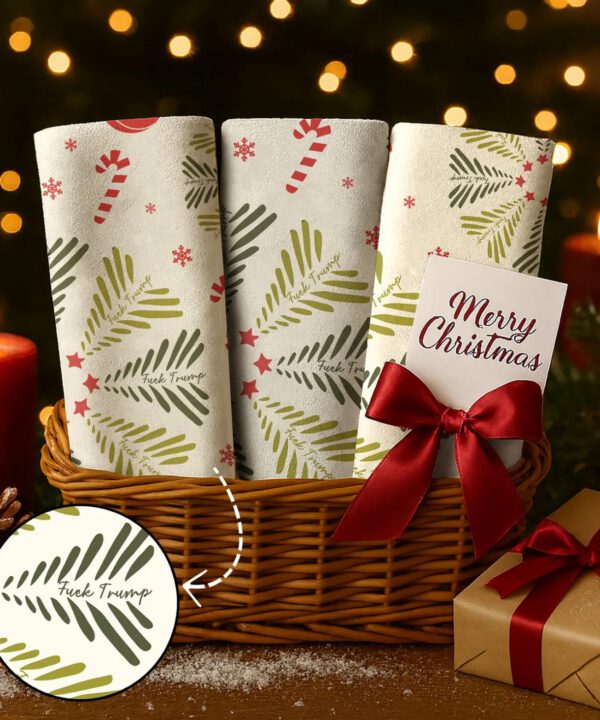 Subtle F* Trump Christmas Hand Towel