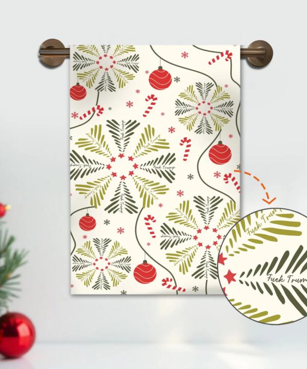 Subtle F* Trump Christmas Hand Towel