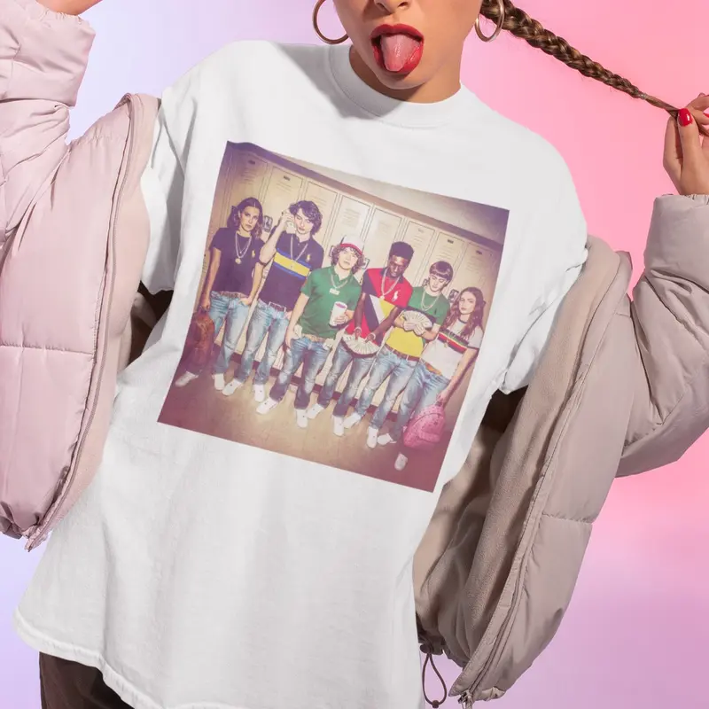 Stranger Gang The Upside Down Hood Hawkins Gang Shirt - Image 2