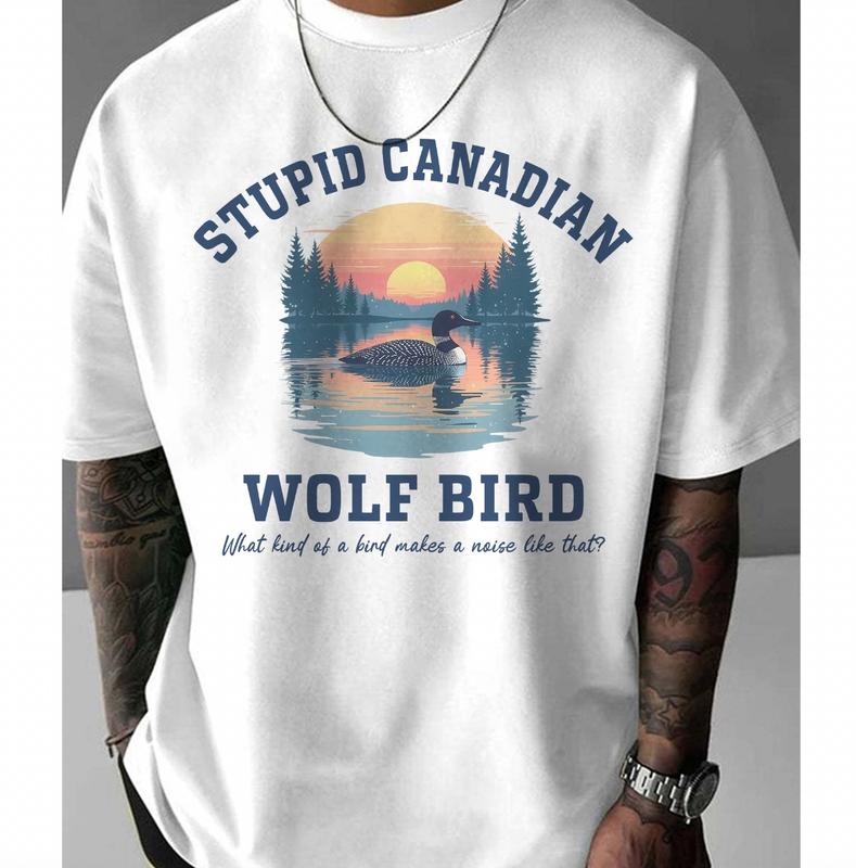 Stupid Canadian Wolf Bird Hockey Romance Shirt