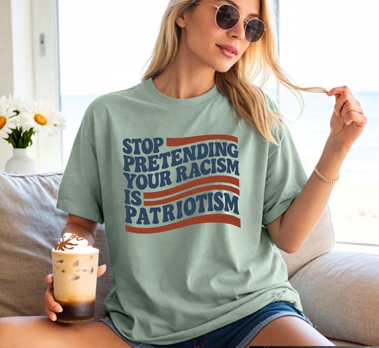 Stop Pretending Your Racism Is Patriotism Shirt