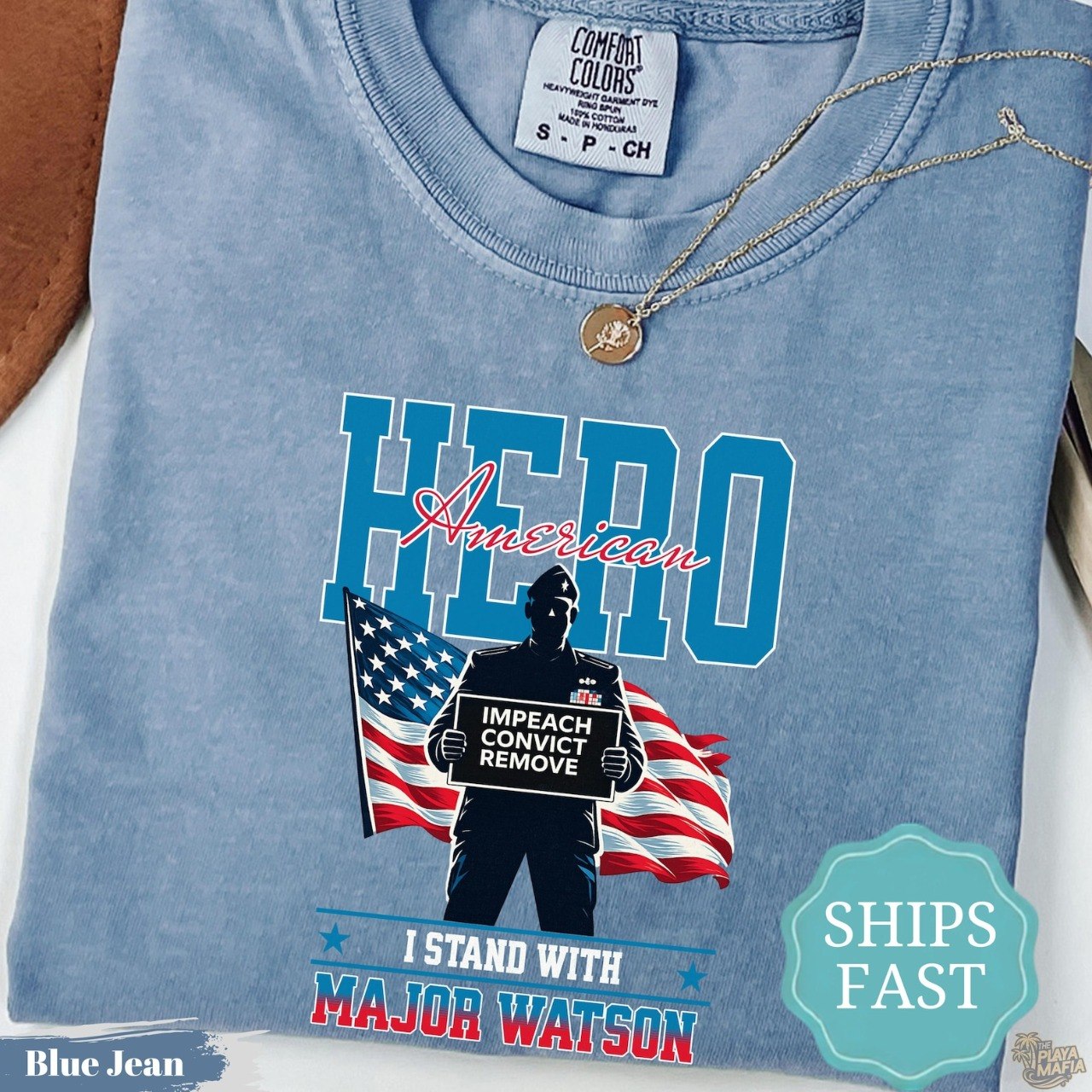 Major Watson Impeach Convict Remove Graphic T-Shirt - Image 2