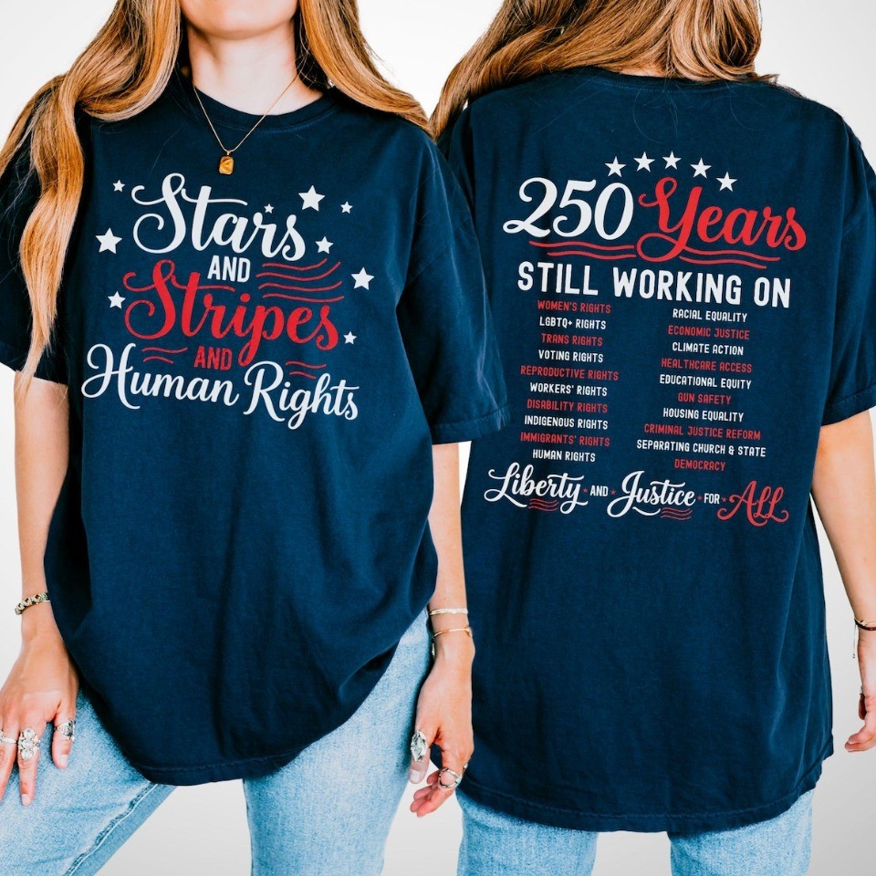 Stars Stripes Human Rights 250th US Anniversary Shirt