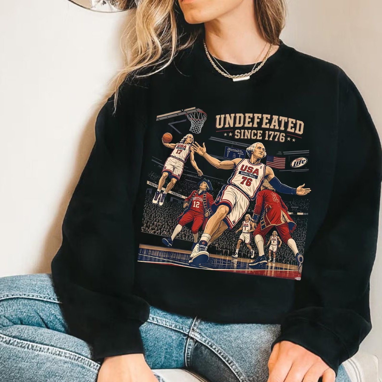 Vintage George Washington Basketball Undefeated Since 1776 Shirt Shirt