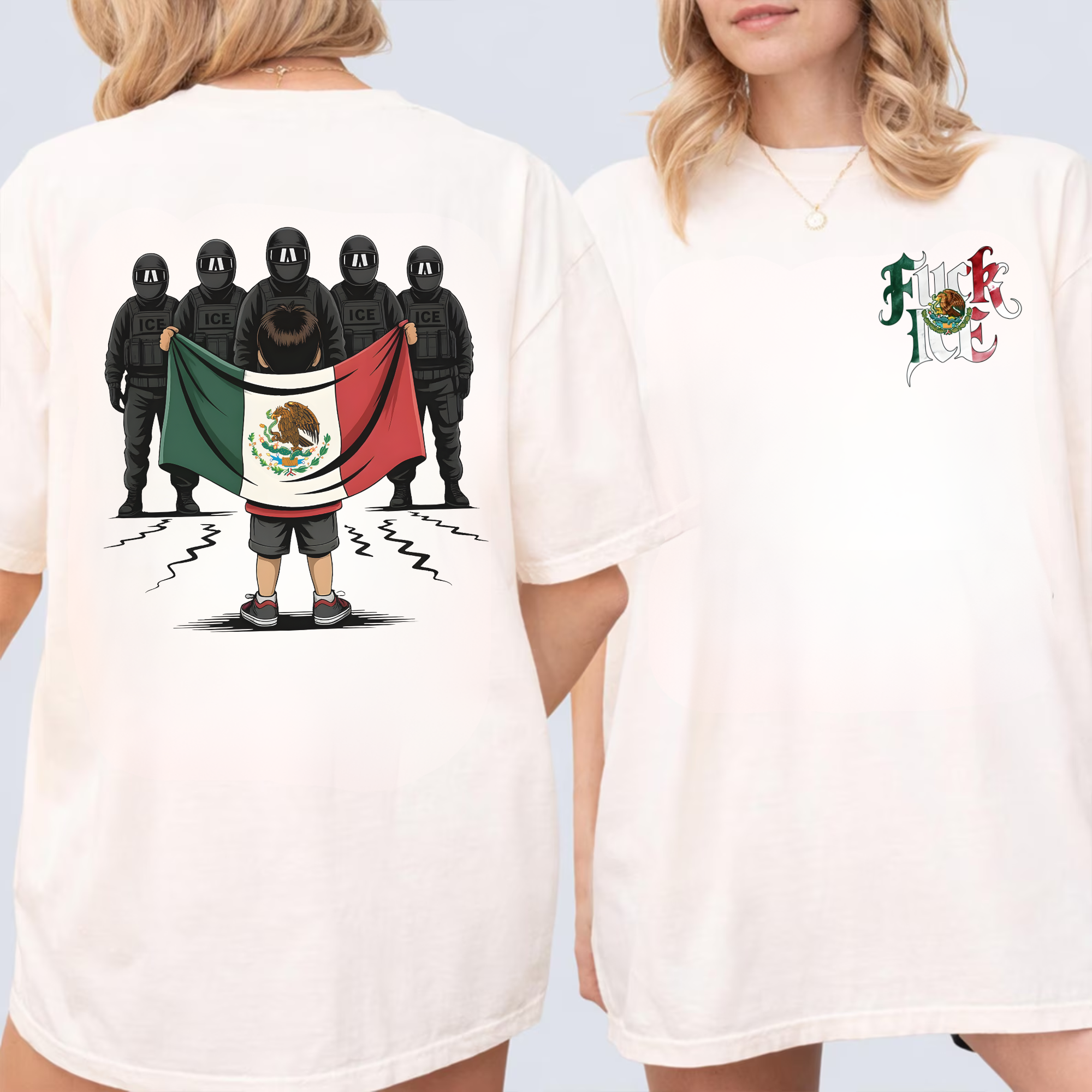 Justice For Lorenzo Salgado Araujo Fuck ICE Mexican Flag Shirt - Image 2