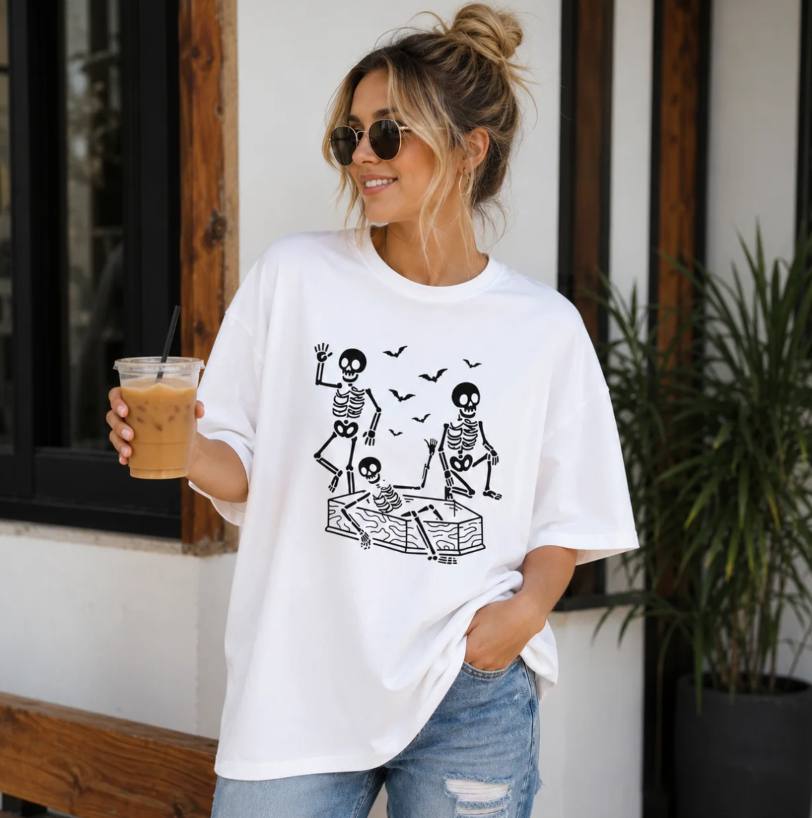 Fuck Trump Halloween Skeleton Shirt - Image 2